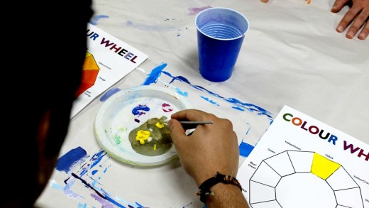 young boy with autism using blending technique